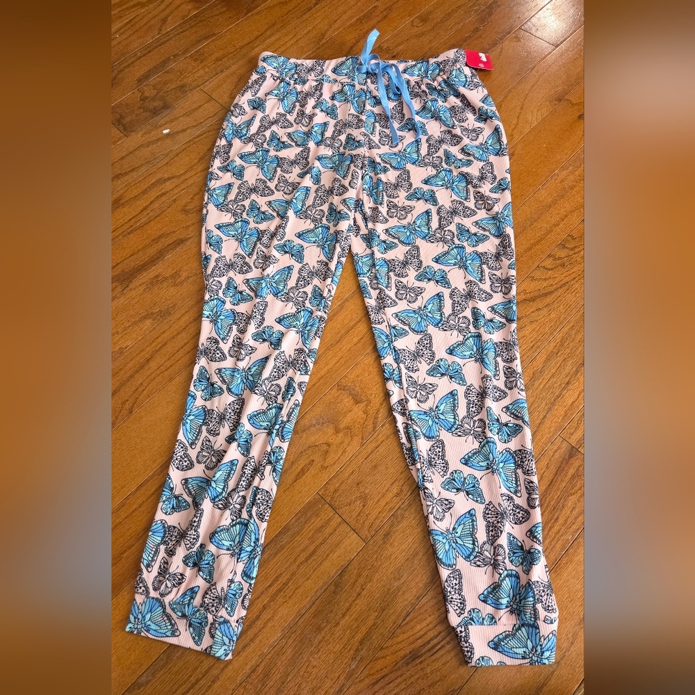 Dollhouse Blue Butterfly Print Kids Joggers